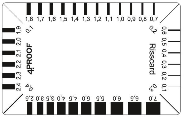 Risscard / Risslineal mit mm Skala